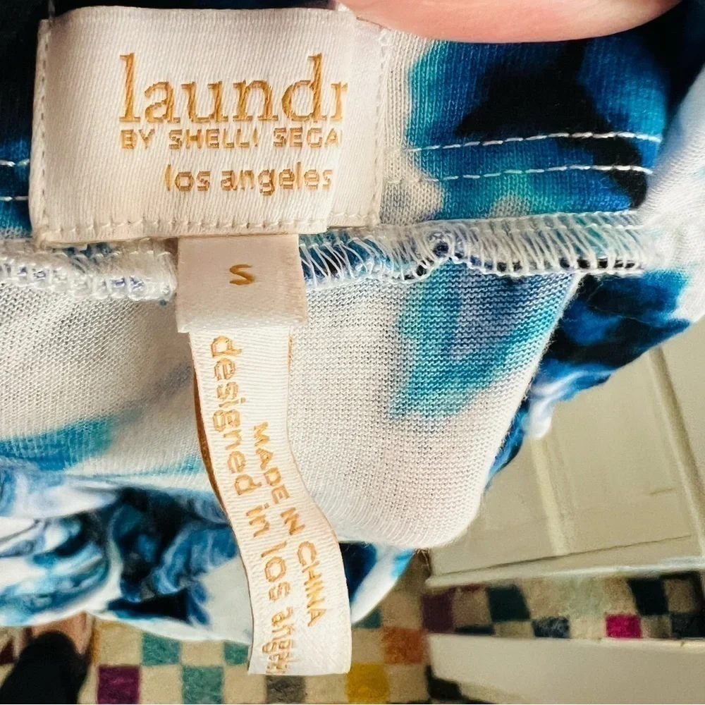 Laundry by Shelli Segal Women's Blue/White Maxi Skirt Size Small